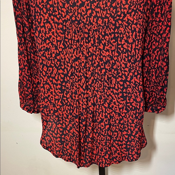 Zara Red and Black Patterned Blouse - Picture 9 of 11